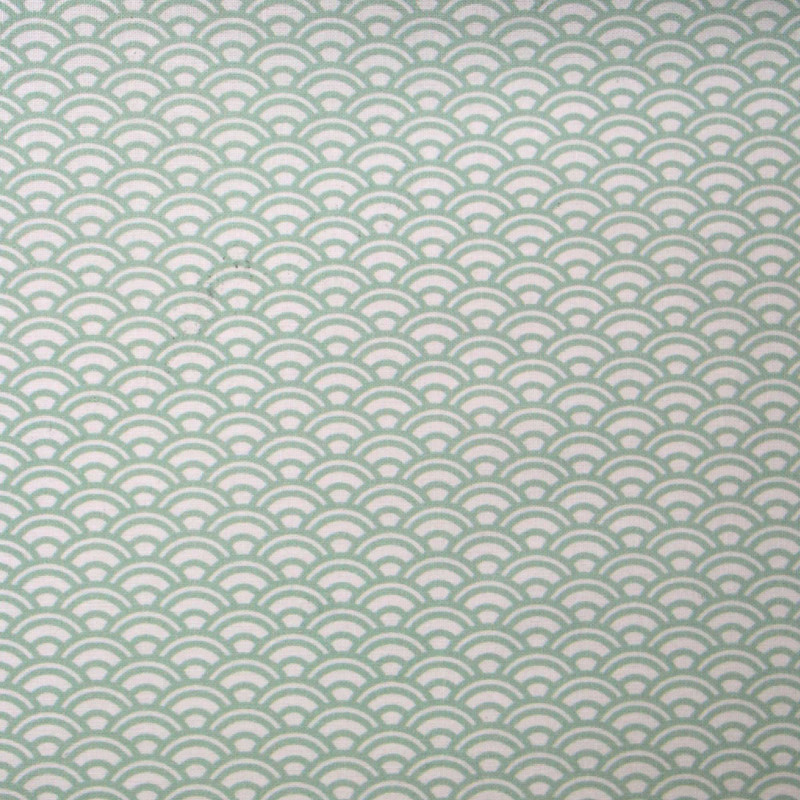 Printed Cotton SAIJO White / Celadon